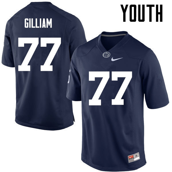 Youth Penn State Nittany Lions #77 Garry Gilliam College Football Jerseys-Navy